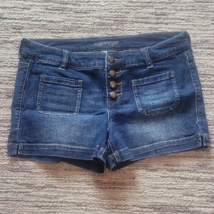 Maurices Dark Blue Jean Shorts with Button Detail